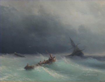風景 Painting - イワン・アイヴァゾフスキー 海の嵐 海景